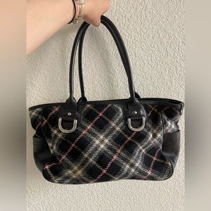 Authentic Vintage Burberry Black Nova Check Shoulder Bag